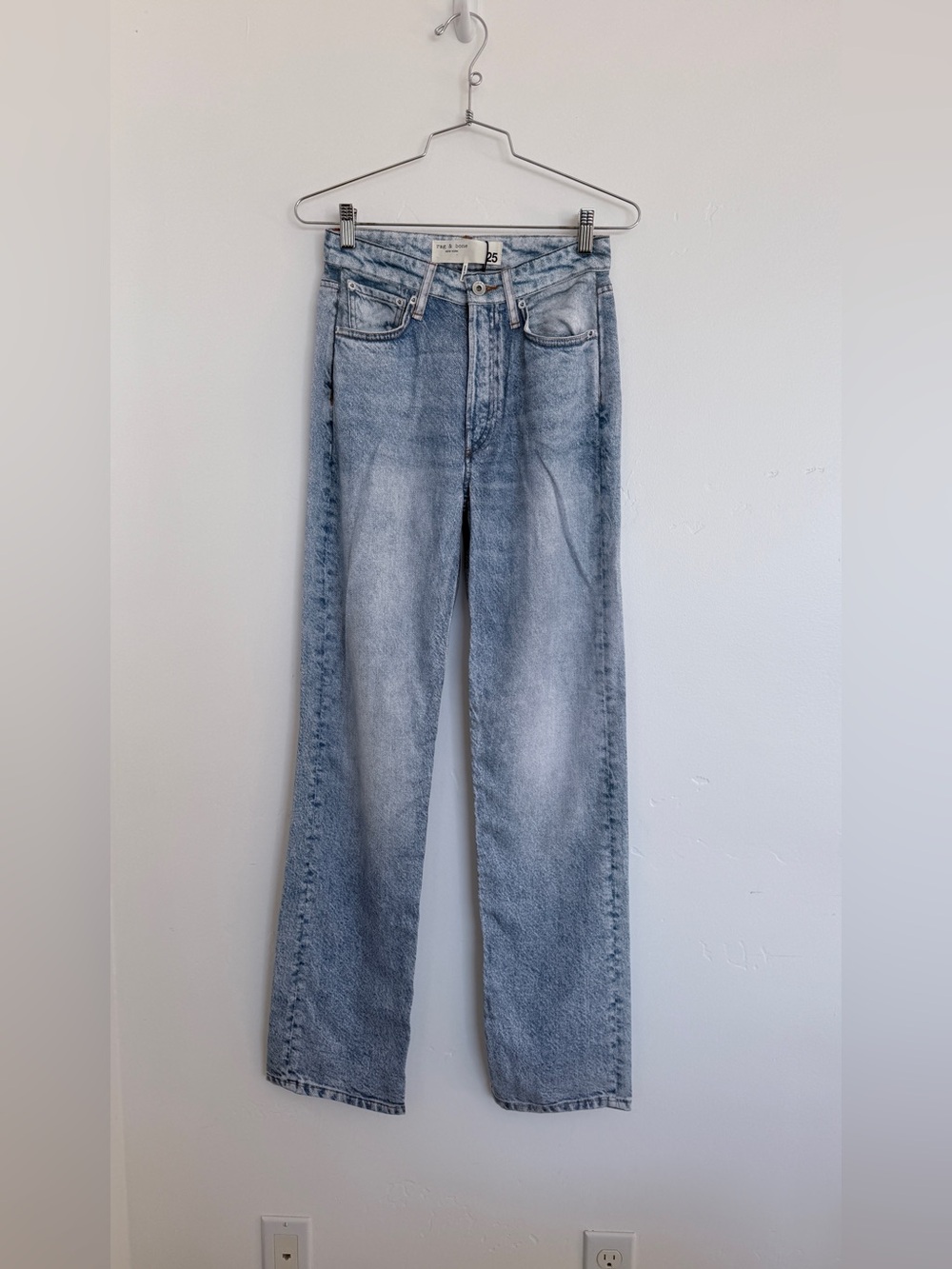 rag & bone 25 NWT LIQUID PRINTED LUNA ALEX STRAIGHT Jeans